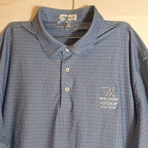 Peter Millar Summer Comfort Waldorf Astoria Golf Club Pattern Polo Shirt XL Men